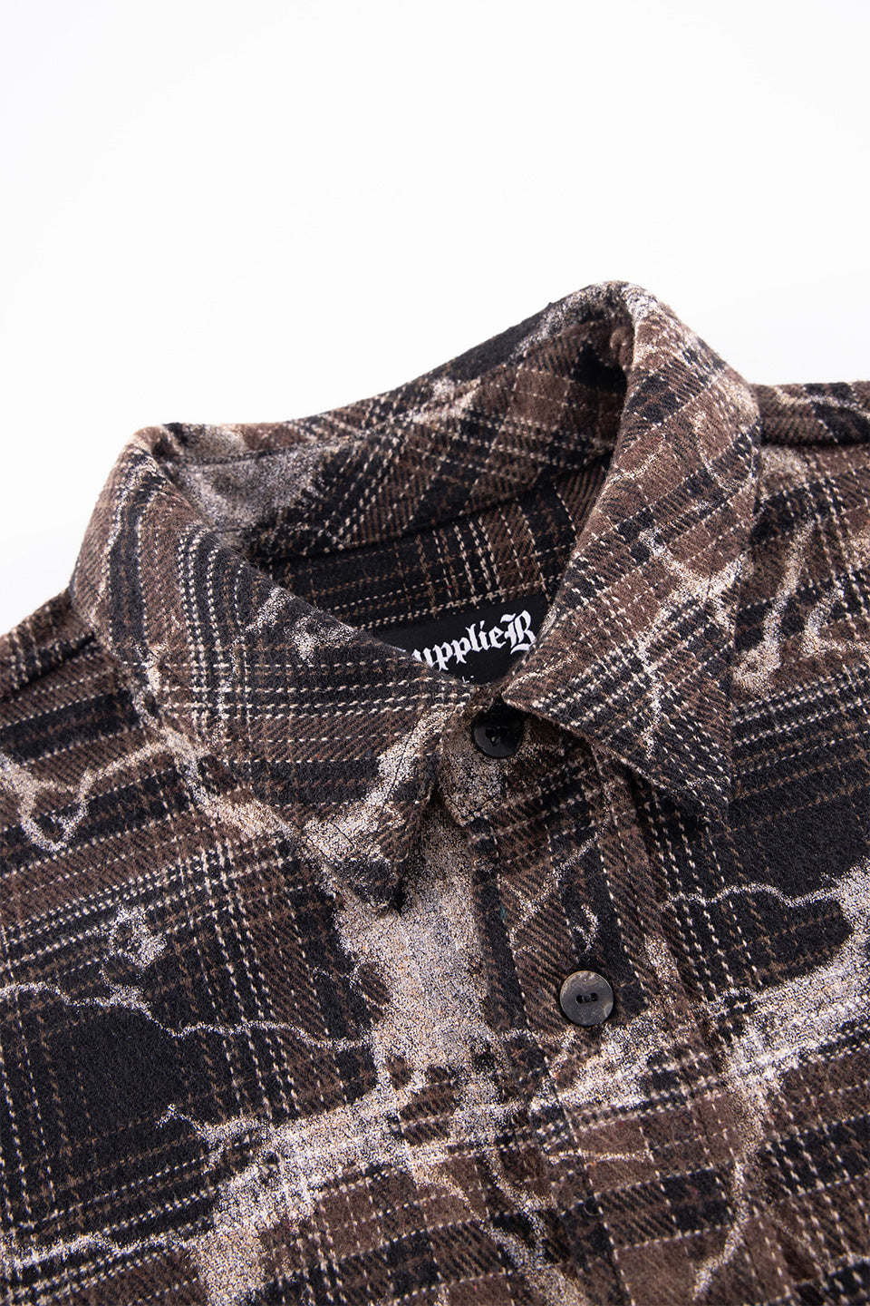 Cross Rhinestone Check Shirts