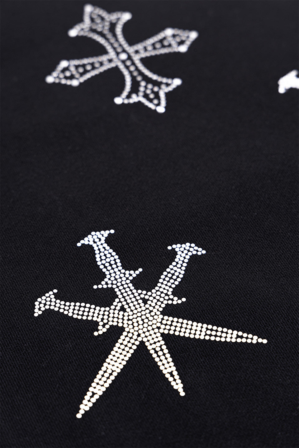Dagger Cross Rhinestone Zip Hoodie