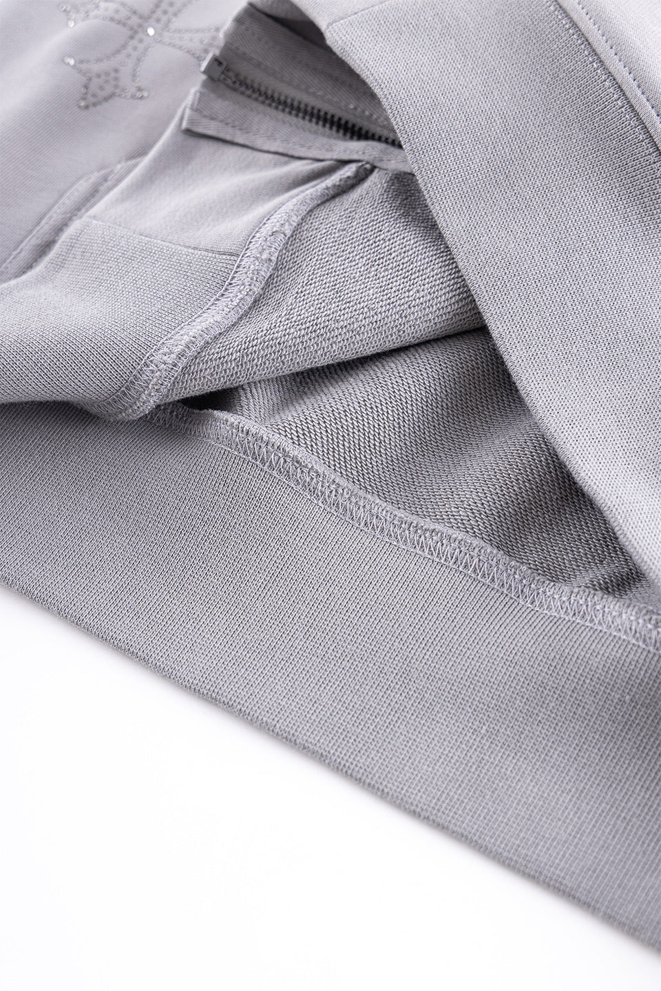 Dagger Cross Rhinestone Zip Hoodie