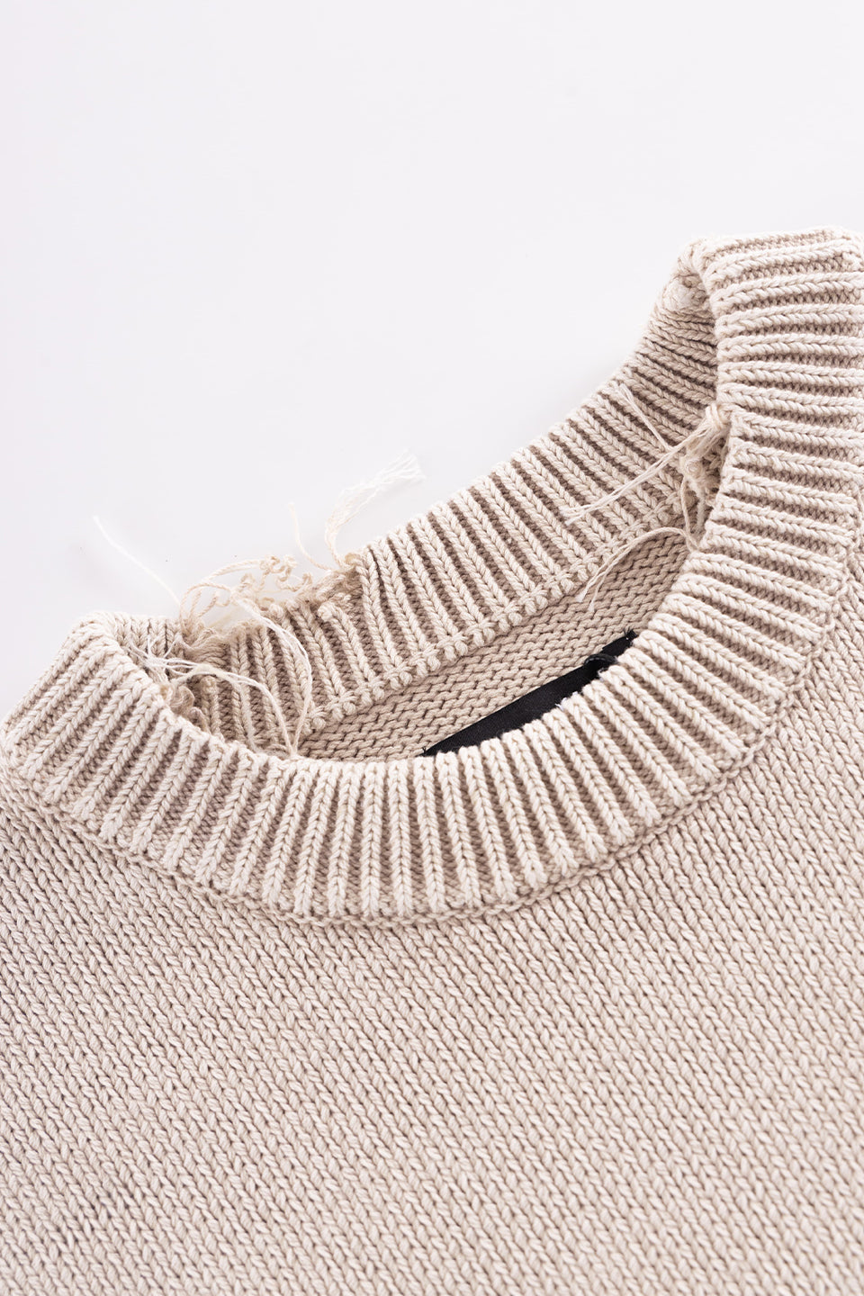 Distressed Cross Leather Patch Crew Knit V2