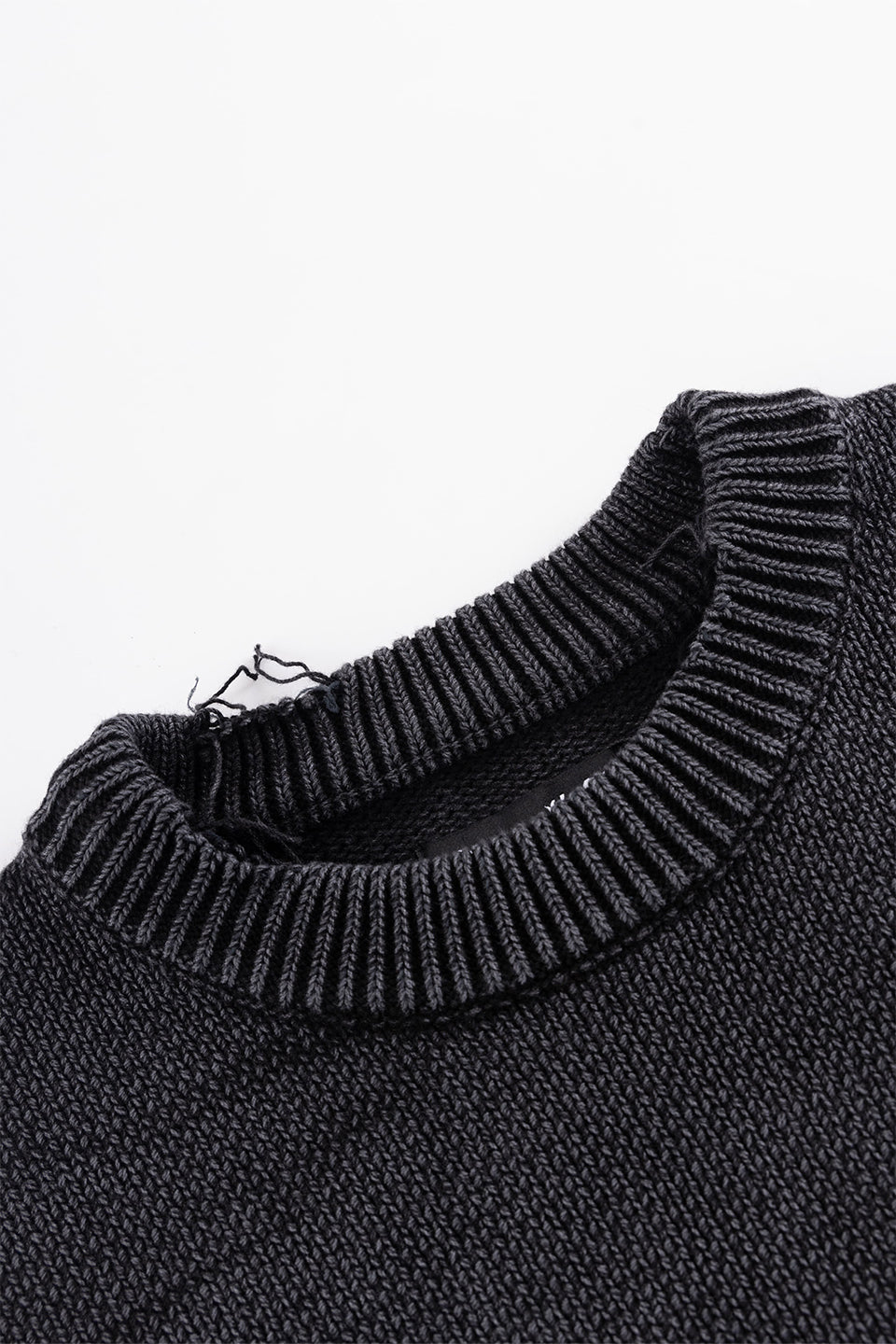 Distressed Cross Leather Patch Crew Knit V2
