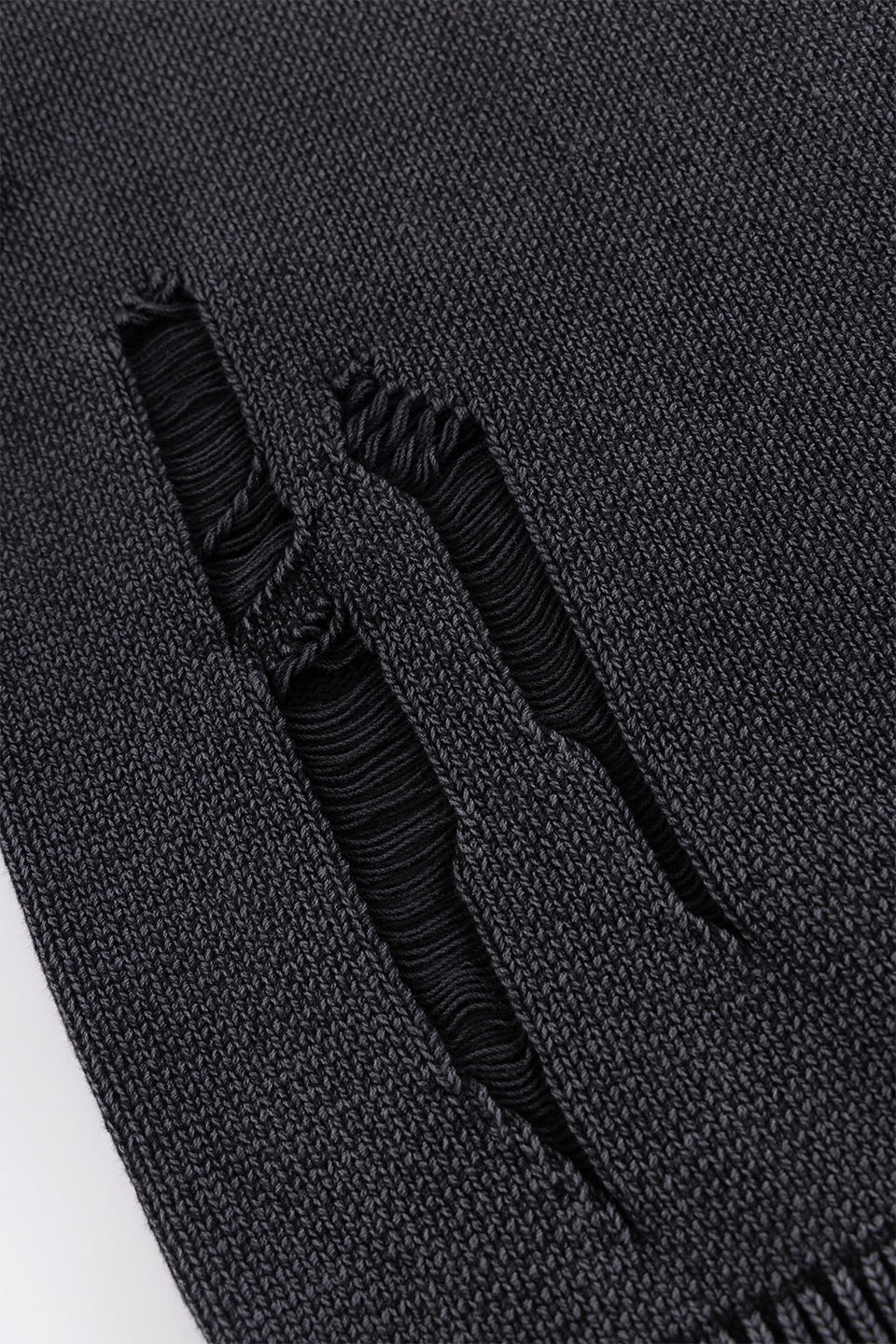 Distressed Cross Leather Patch Crew Knit V2