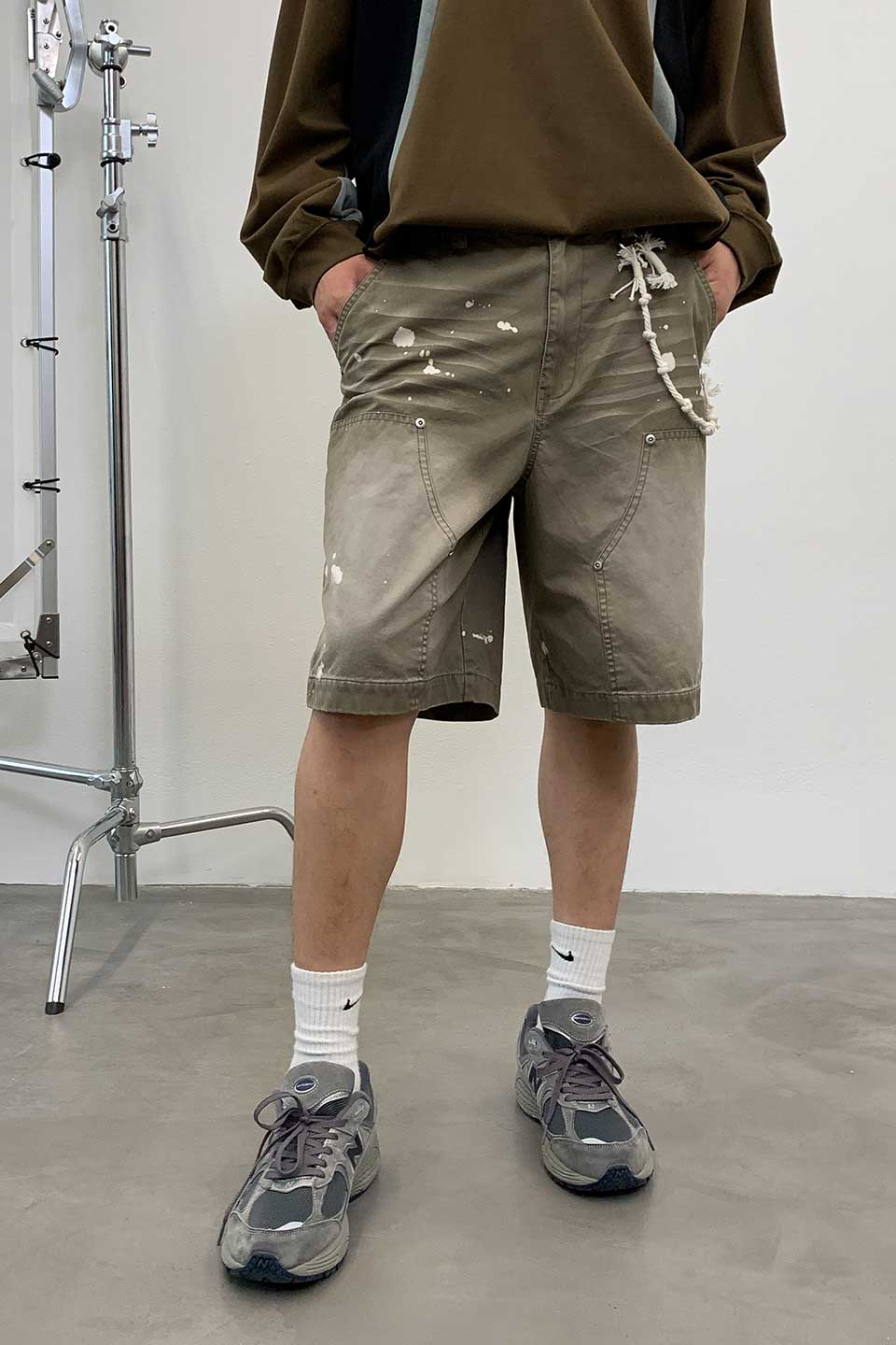 Distressed Logger Cargo Shorts