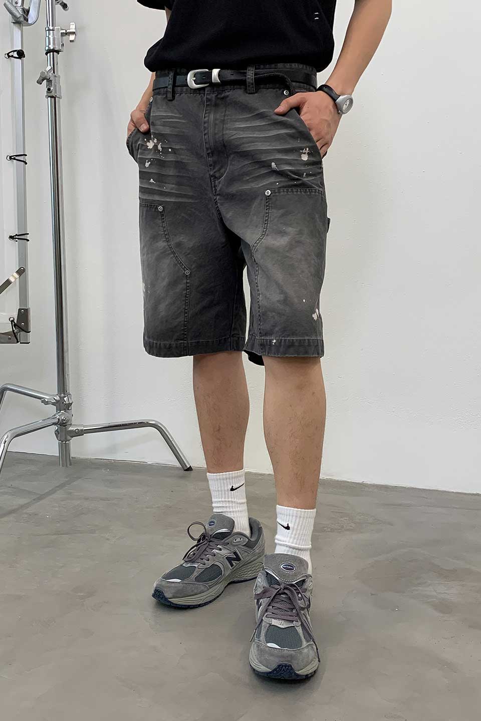 Distressed Logger Cargo Shorts