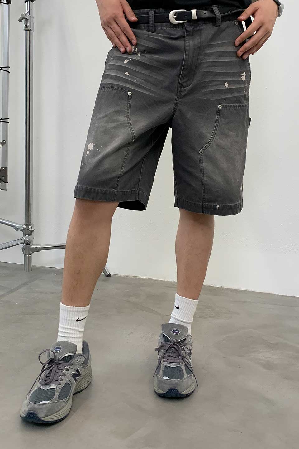 Distressed Logger Cargo Shorts