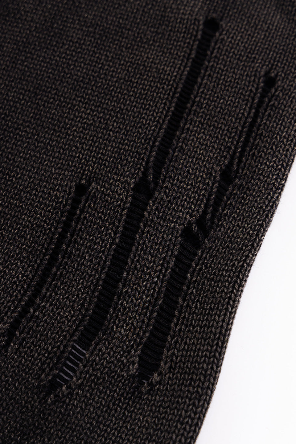 Distressed Multiple Cross Leather Patch Crew Knit