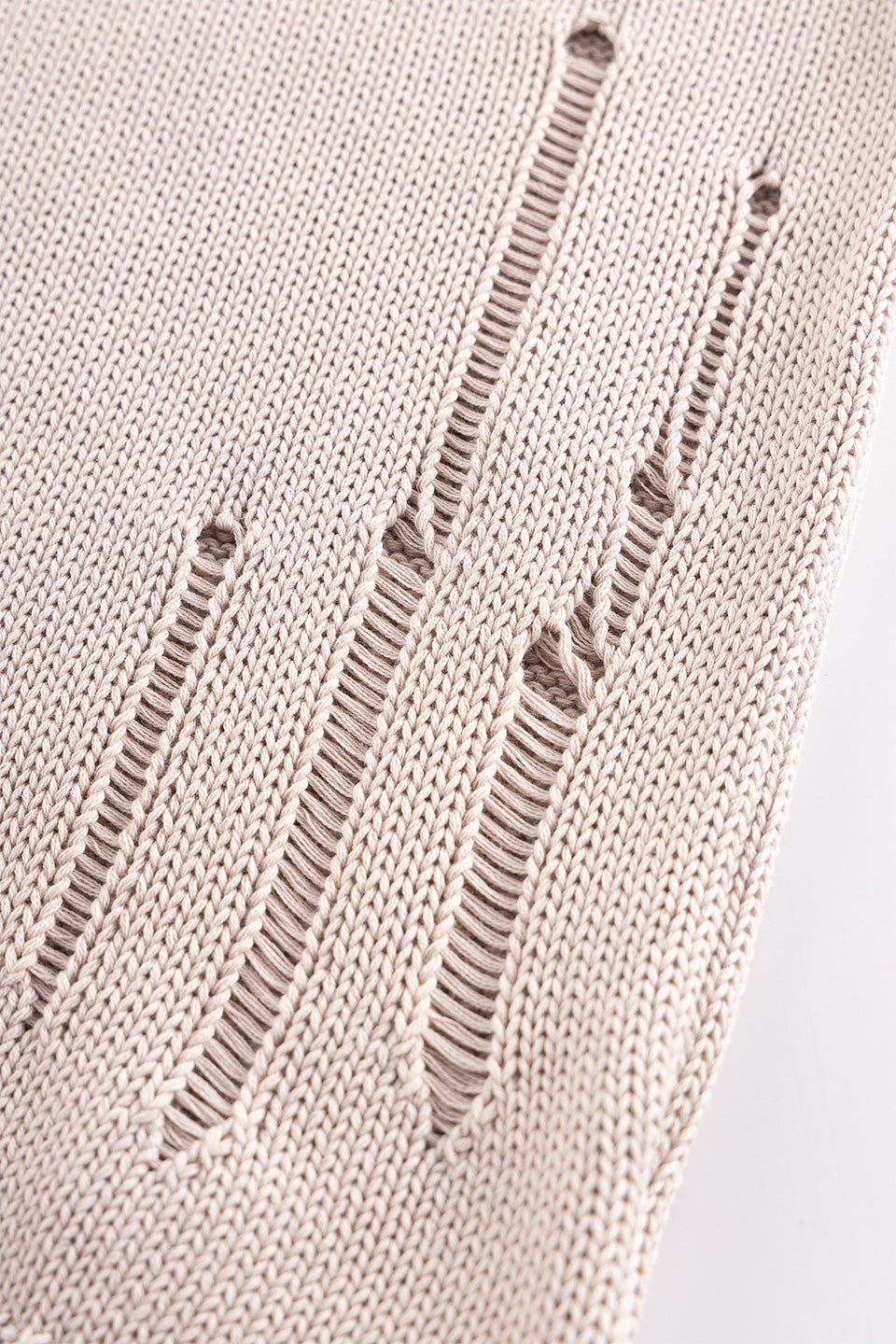 Distressed Multiple Cross Leather Patch Crew Knit