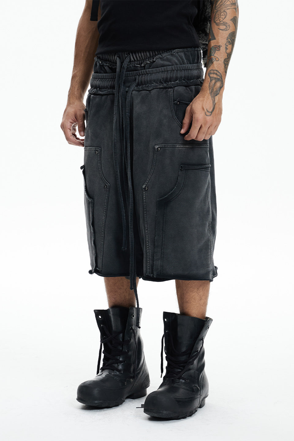 Double Waist Knitted Cropped Trousers