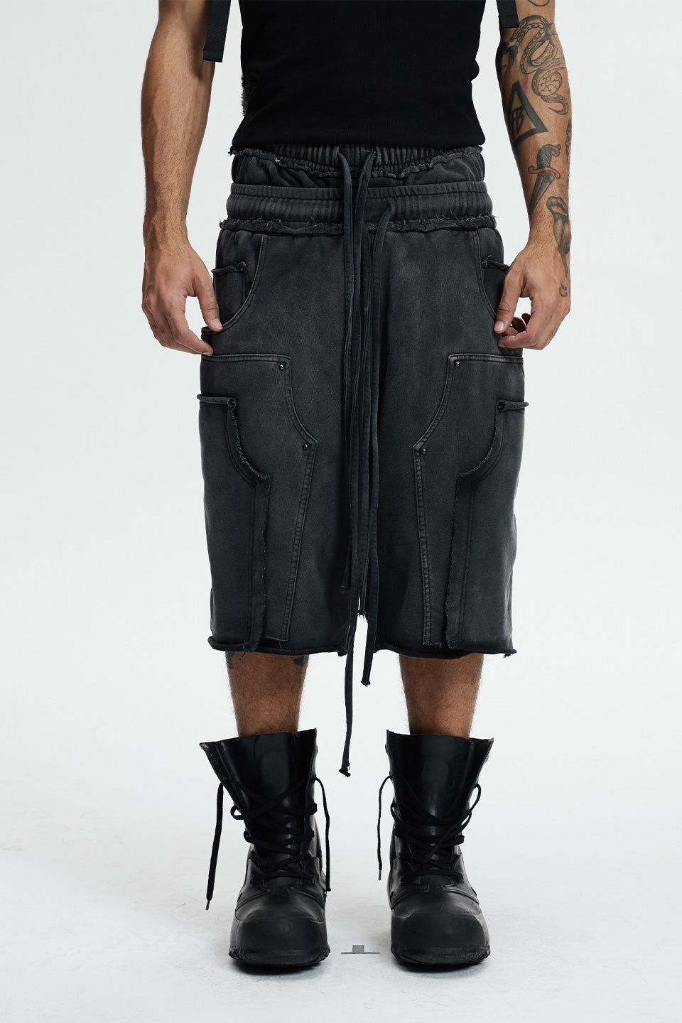 Double Waist Knitted Cropped Trousers
