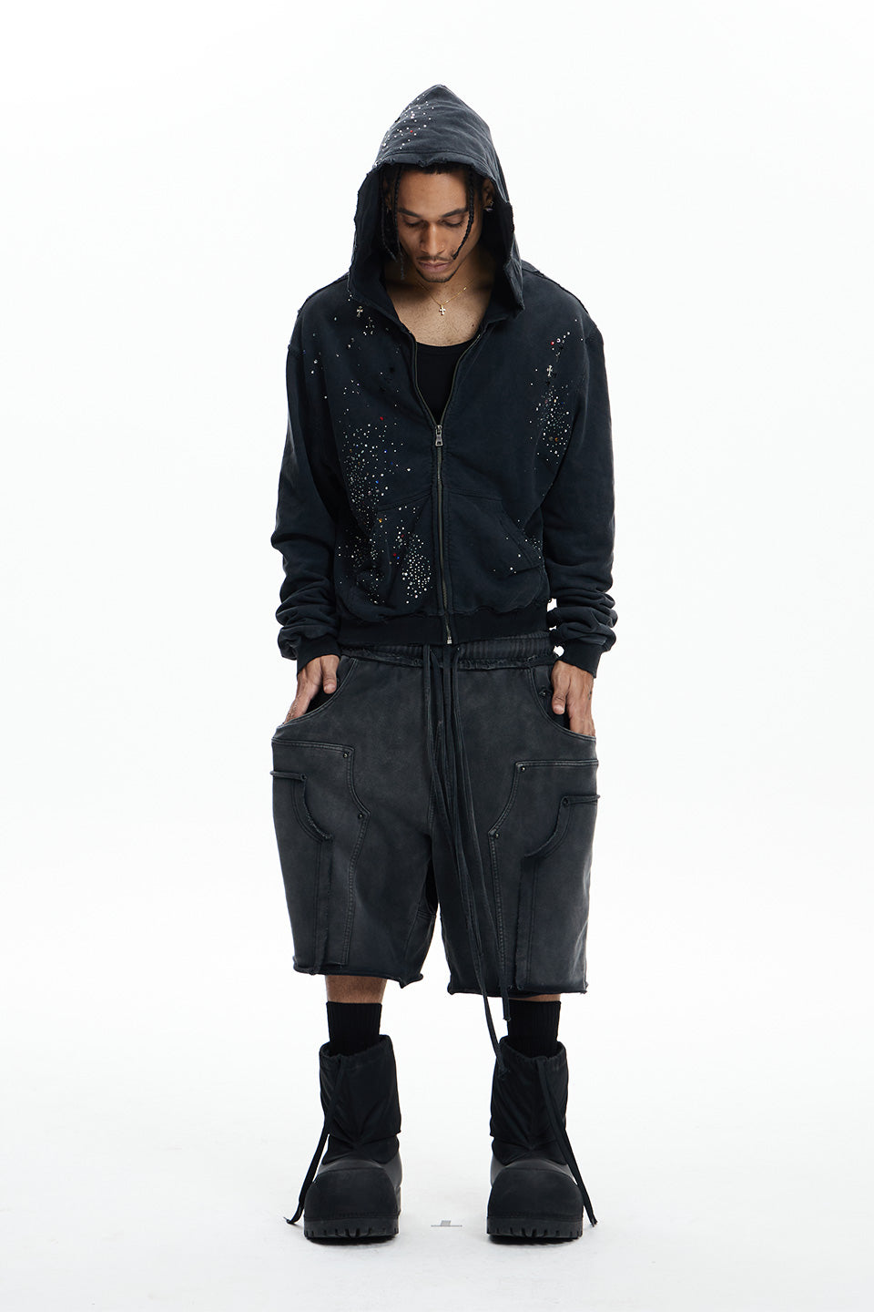 Double Waist Knitted Cropped Trousers