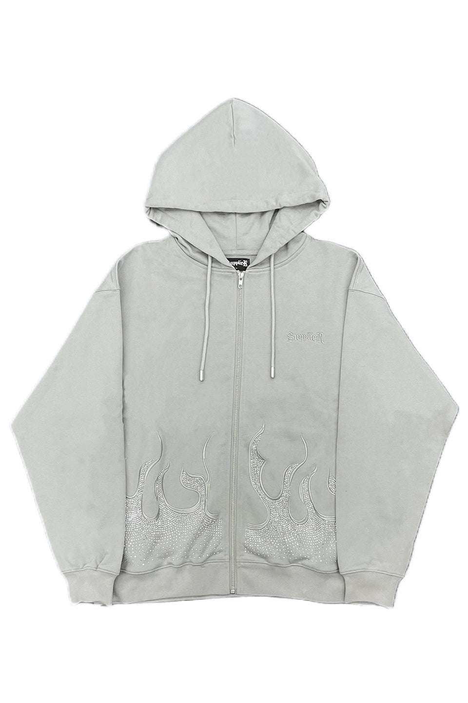 【original】rhinestone zip hoodie(black)