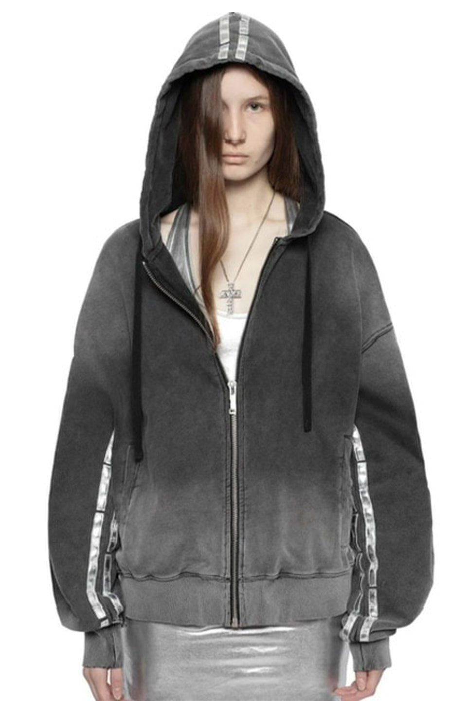 Faded Metallic Track Hoodie