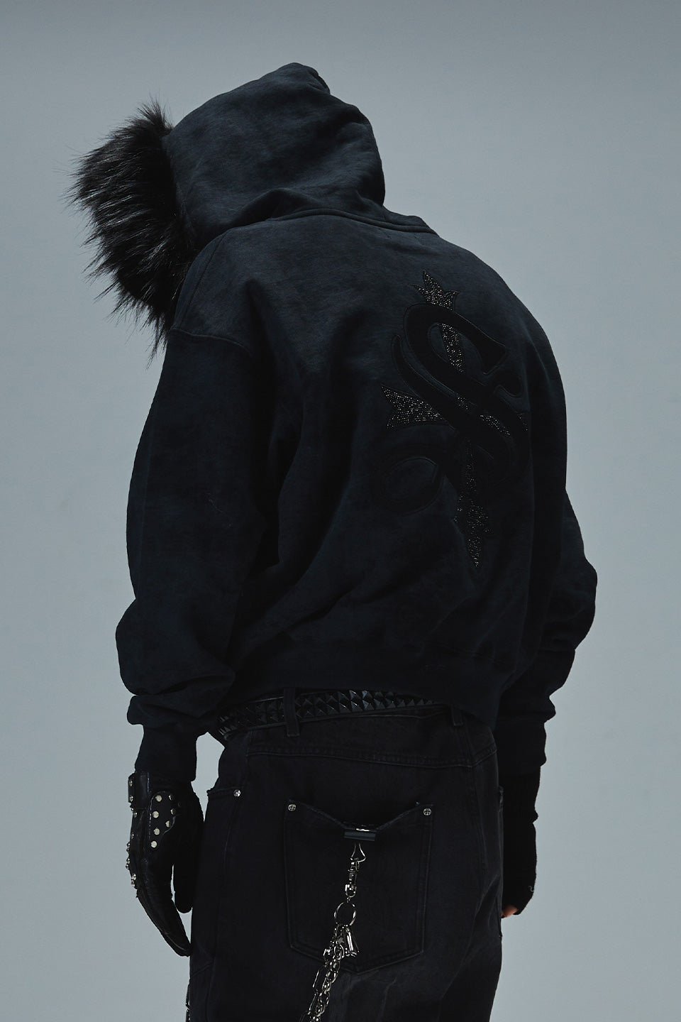 【予約商品】Faux Fur Cross Zip Hoodie【11月中旬〜下旬お届け】