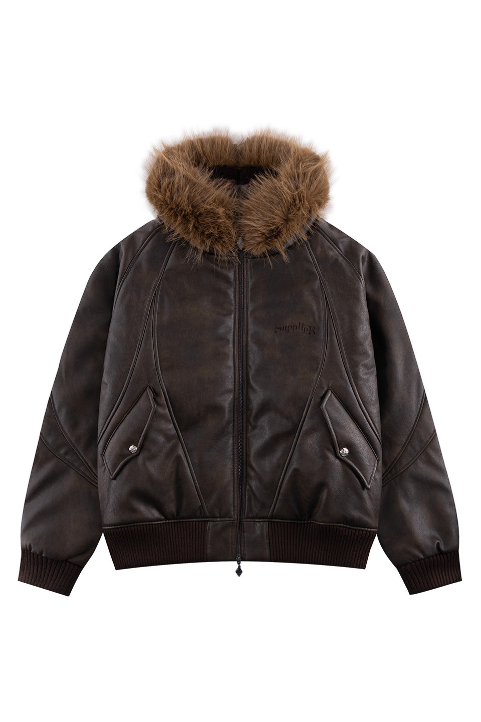 Faux Fur Hooded Bomber Jacket