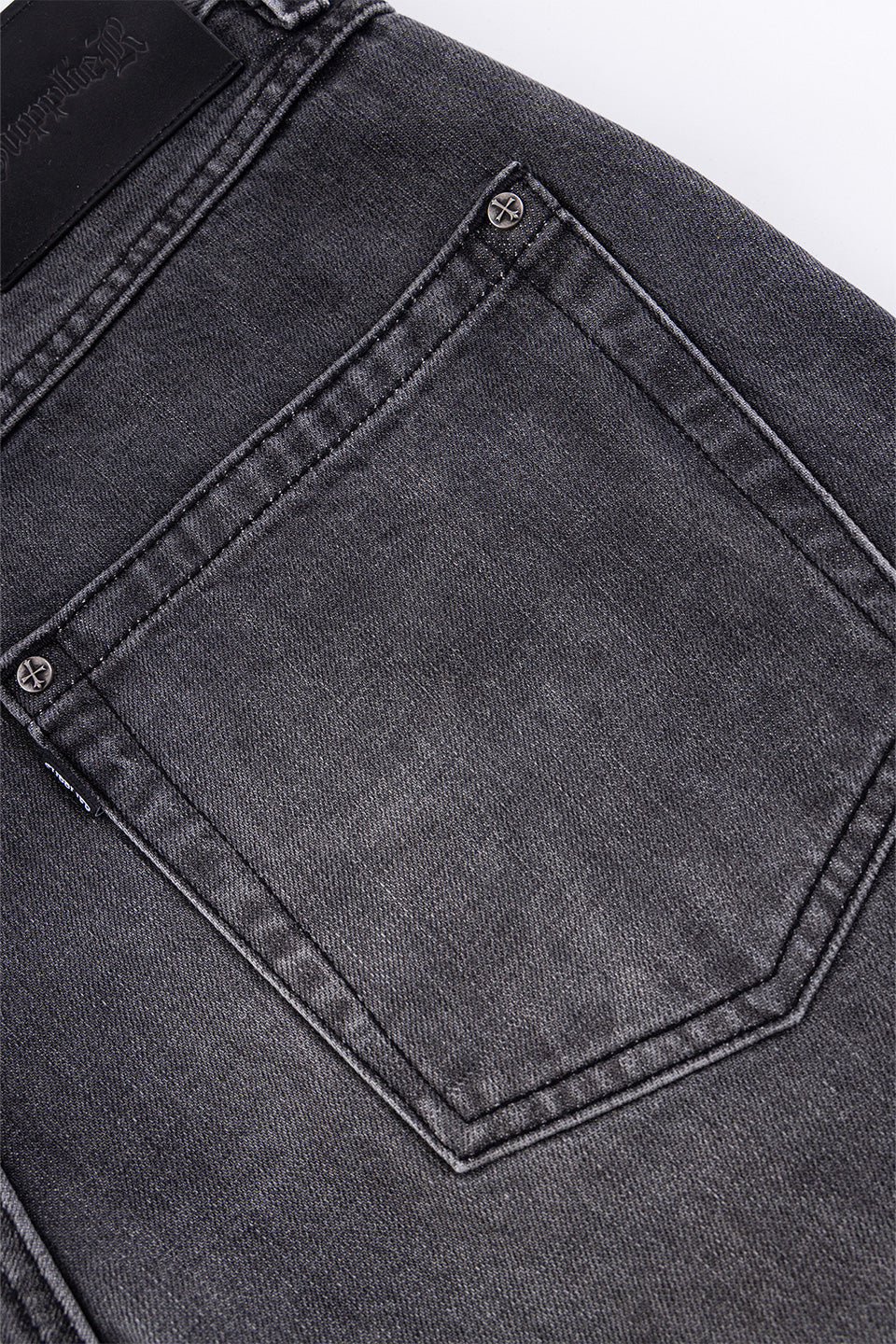 Fire Tribal Leather Patch Baggy Denim