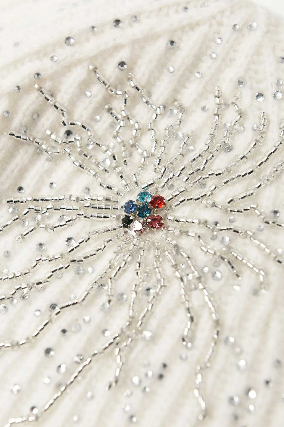 Firework Embroidered Beaded Beanie