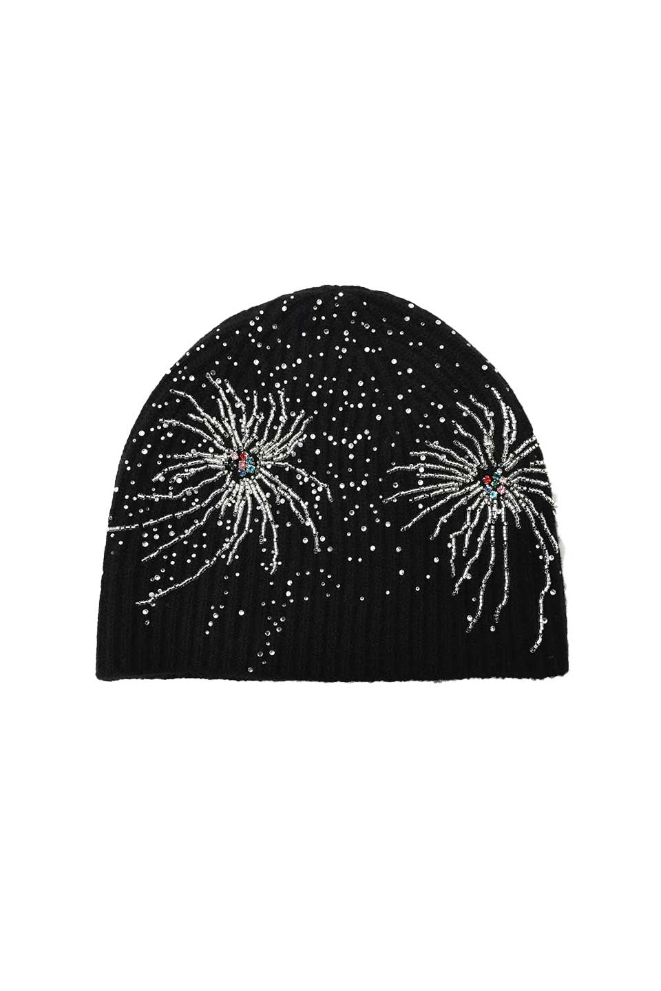 Firework Embroidered Beaded Beanie