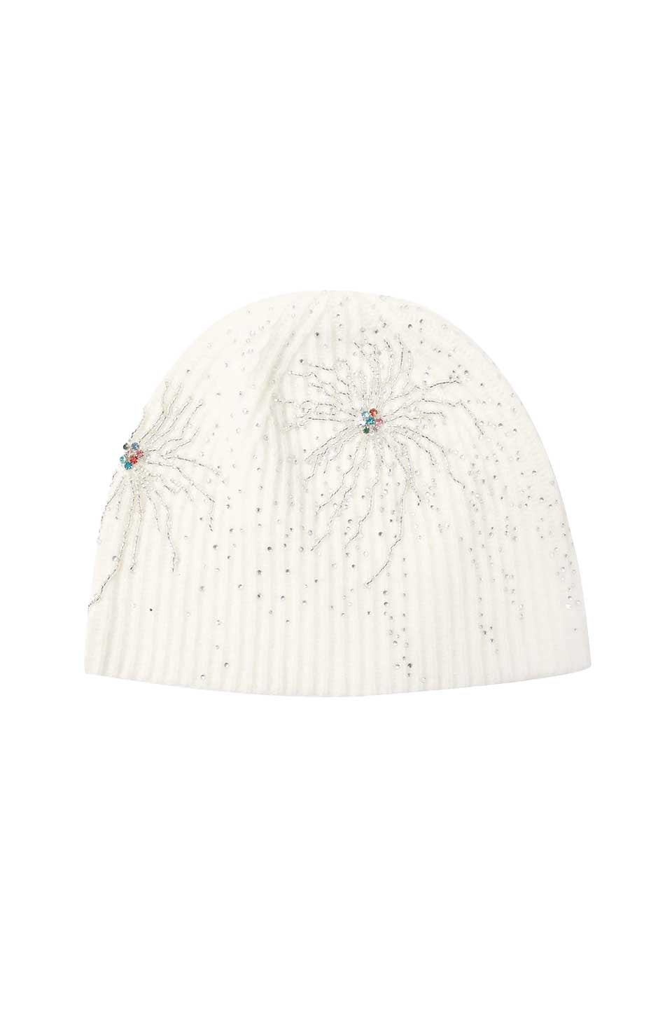 Firework Embroidered Beaded Beanie
