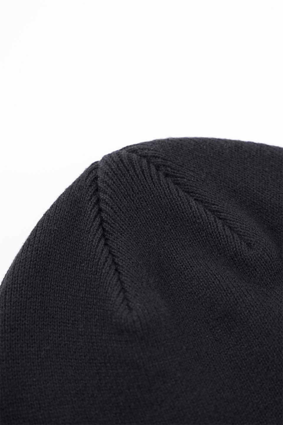 Fleur Leather Patch Beanie