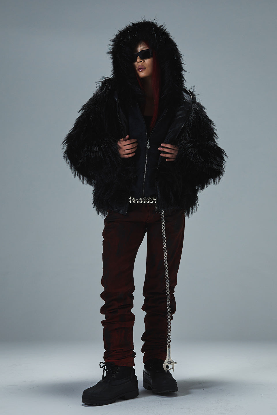 Full-Zip Faux Fur Jacket