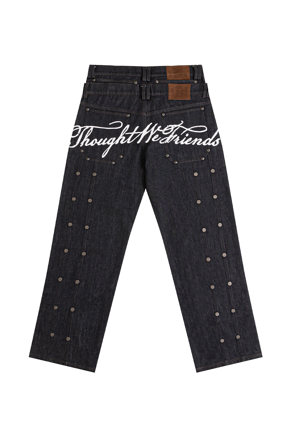 Gideon Double-Layered Workpants Distressed Baggy Denims With Embroidery & Studs