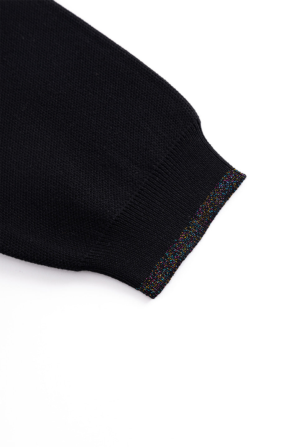 Glitter Stripe Zip Knit Polo