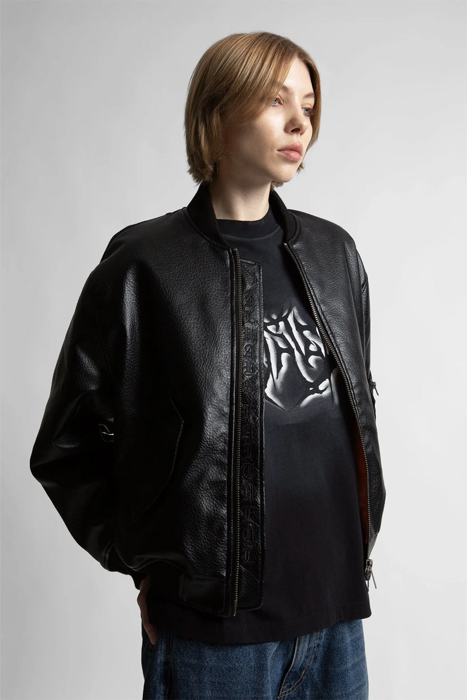 Kingdom Faux Leather Bombers