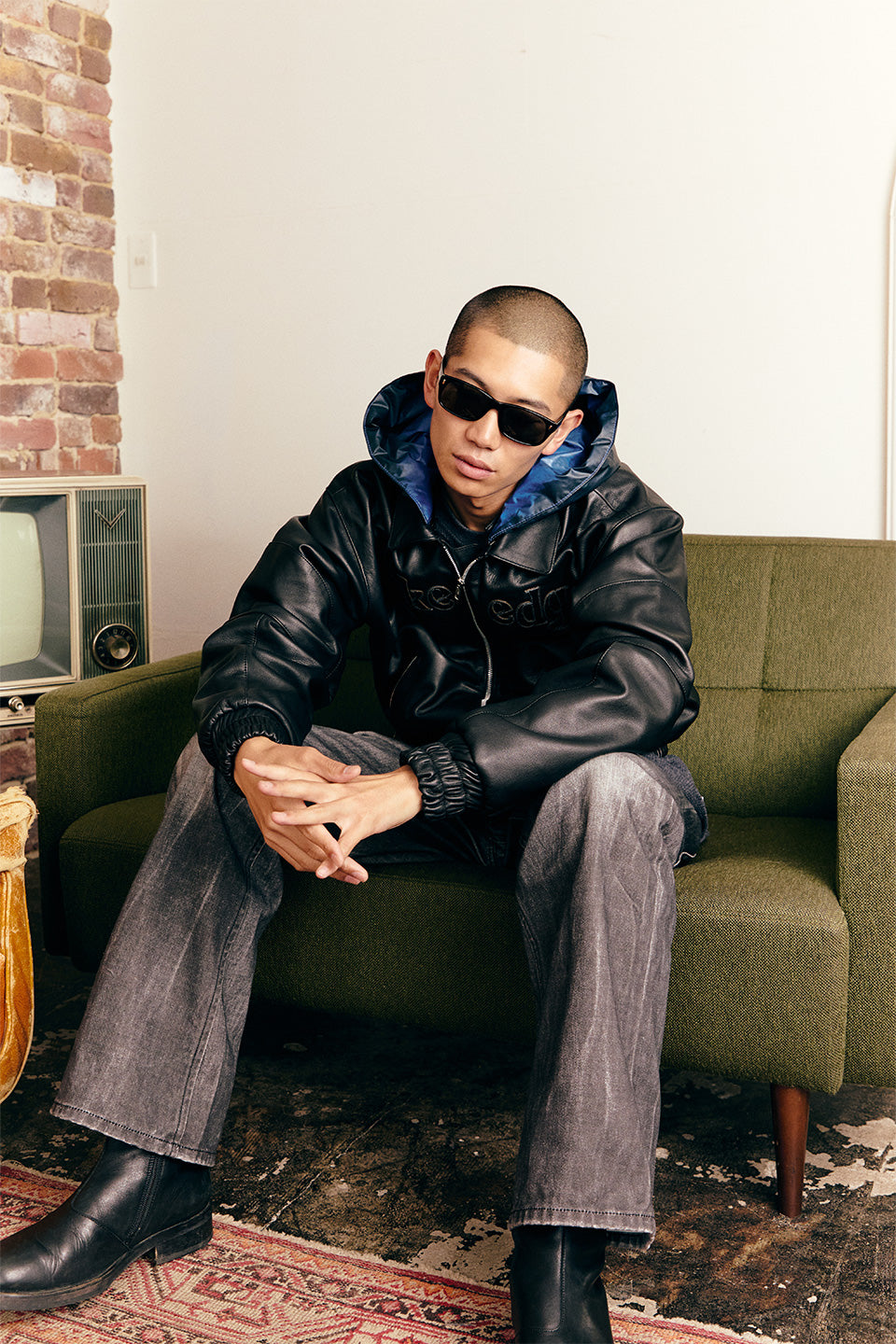 Printed Loose Flare Denim