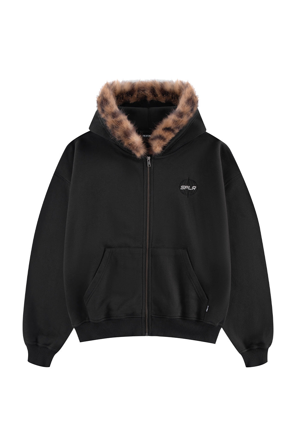 Leopoard Fur Zip Hoodie