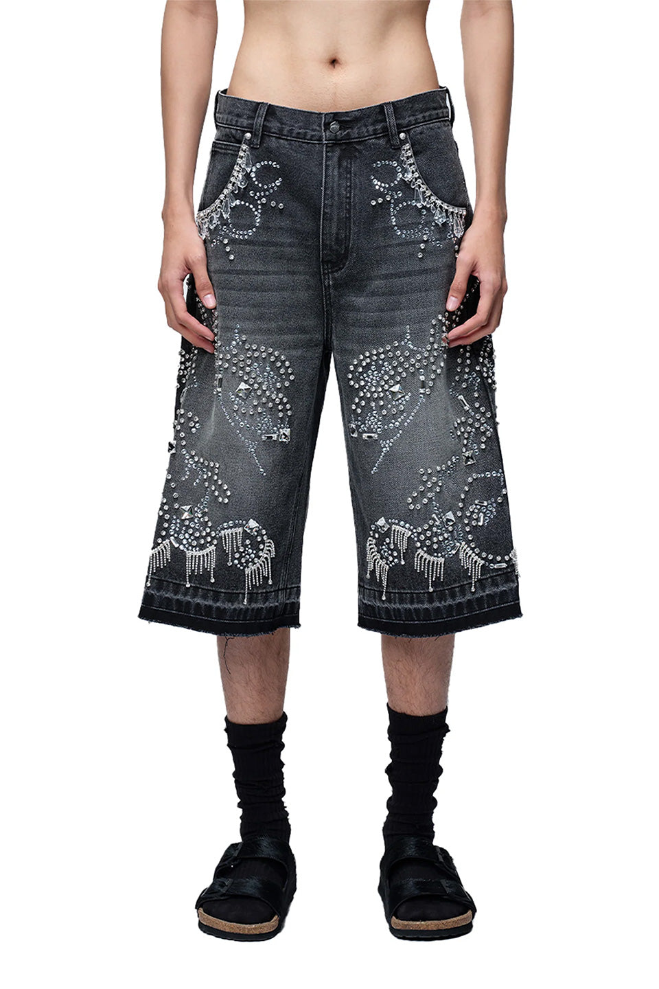 Luminous Dawn Rhinestone Cropped Jeans