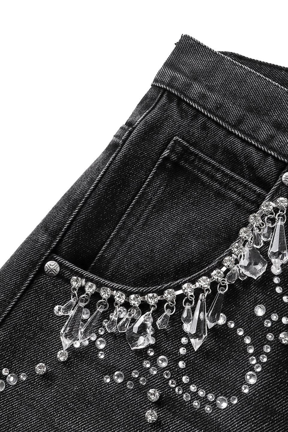 Luminous Dawn Rhinestone Cropped Jeans