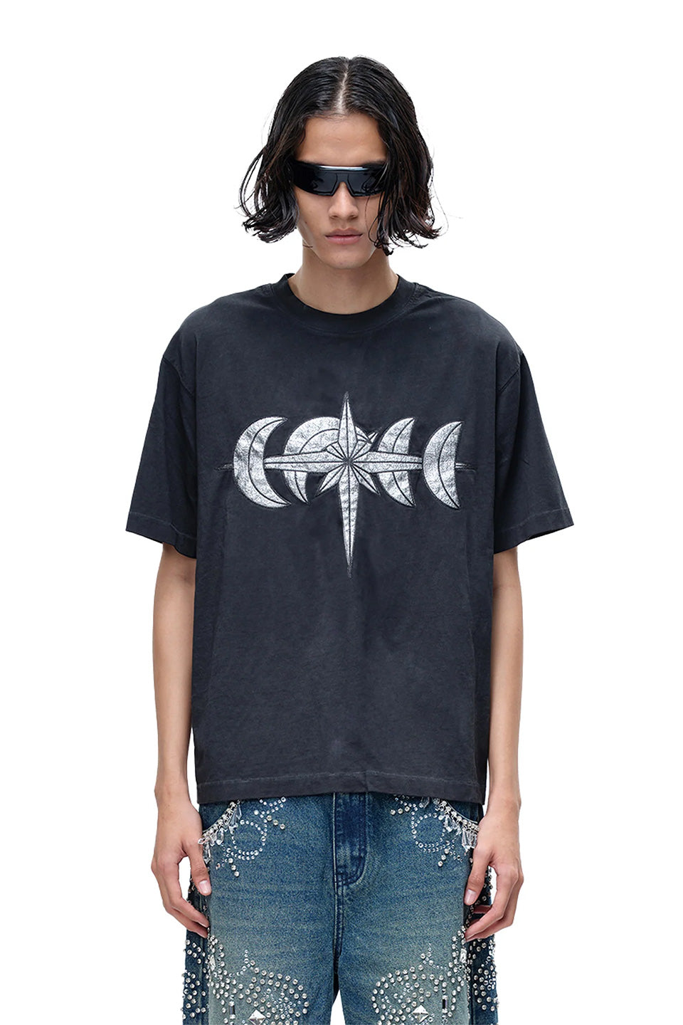 Luminous Night Leather Patch Tee