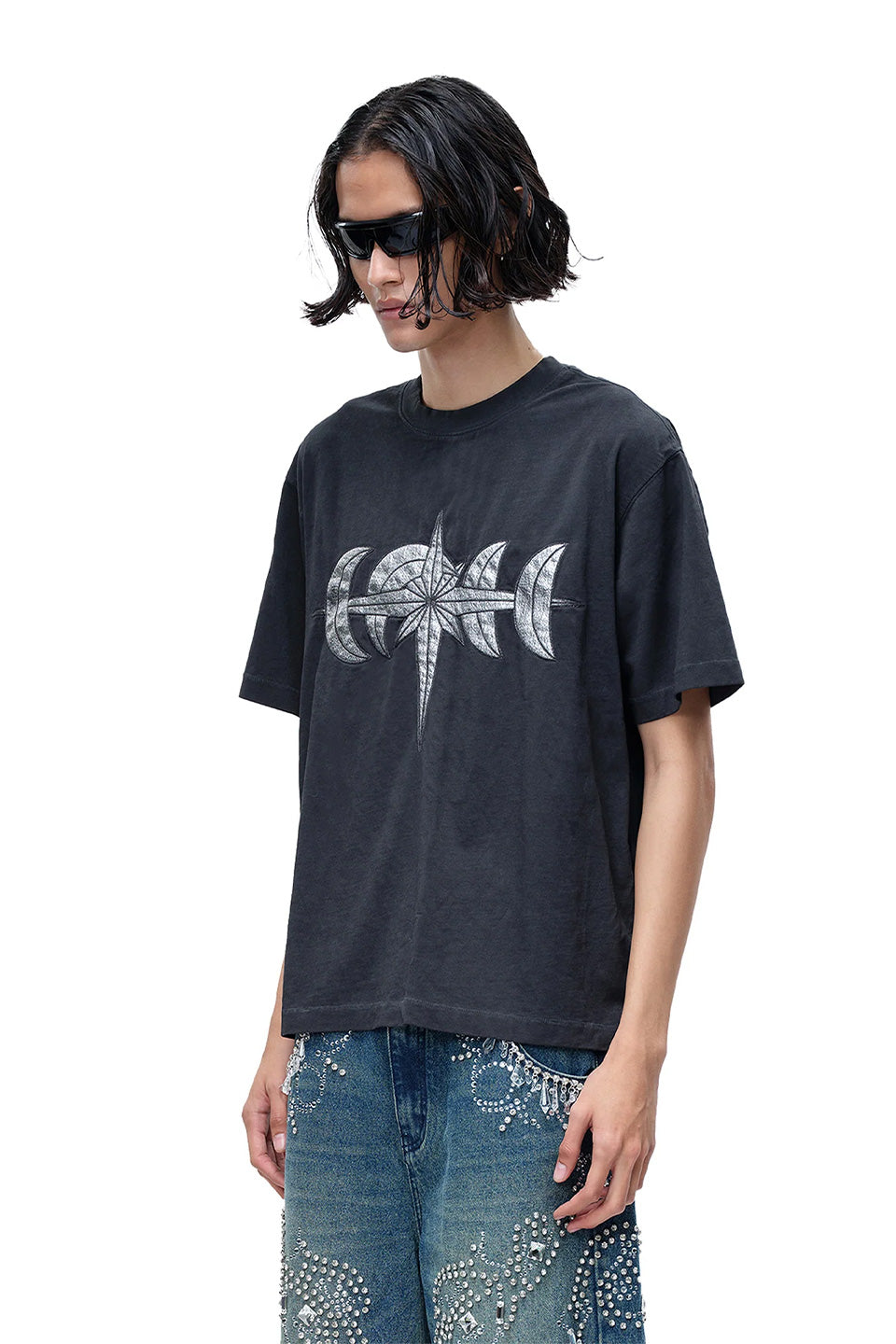 Luminous Night Leather Patch Tee