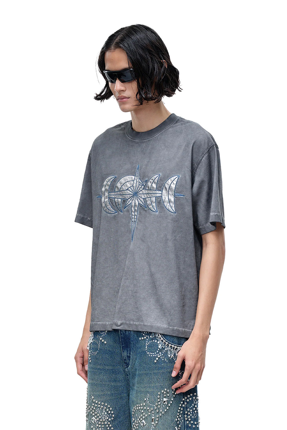 Luminous Night Leather Patch Tee
