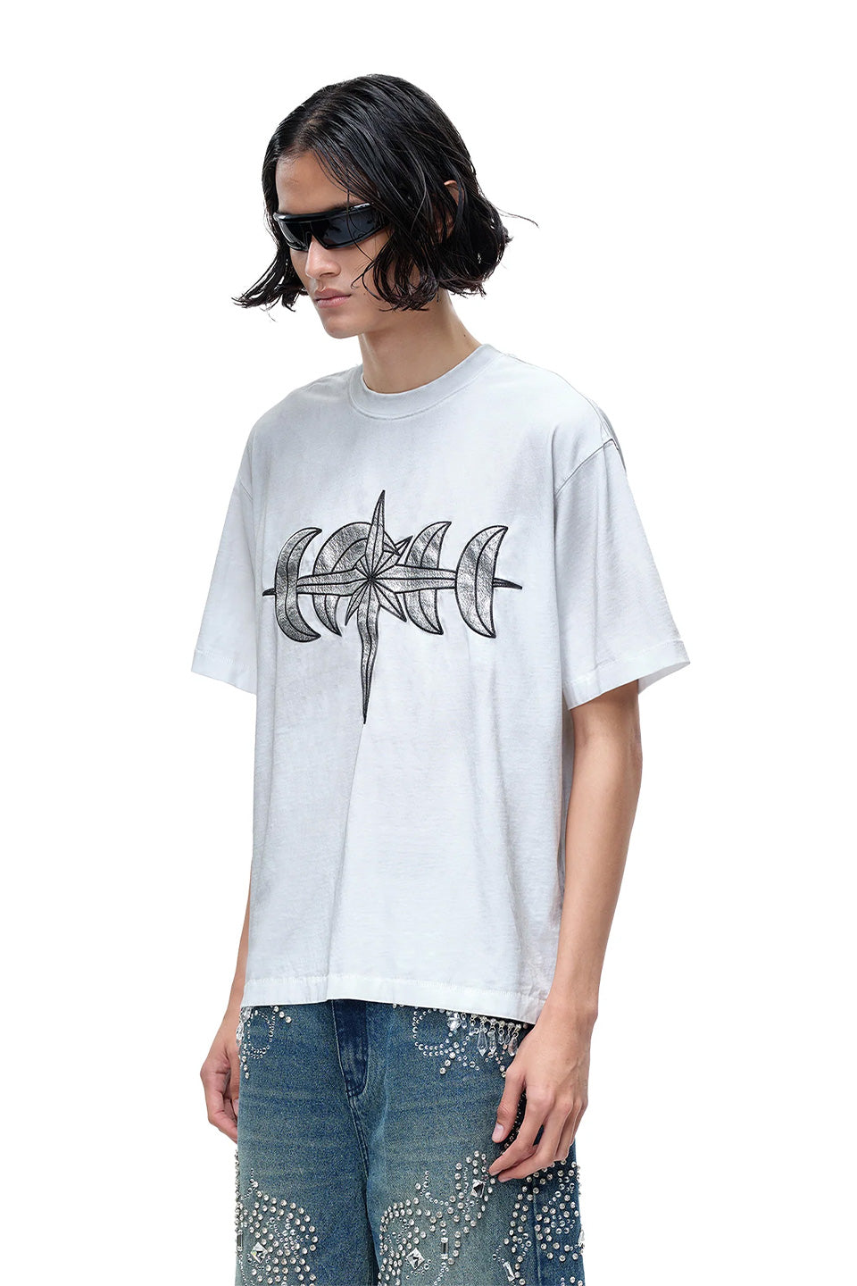 Luminous Night Leather Patch Tee