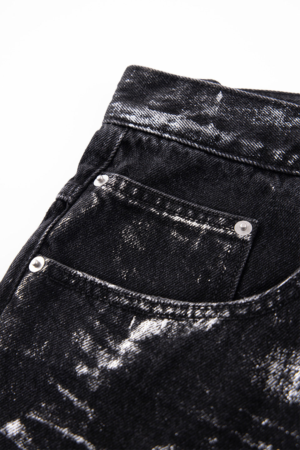 Metallic Baggy Denim Pants