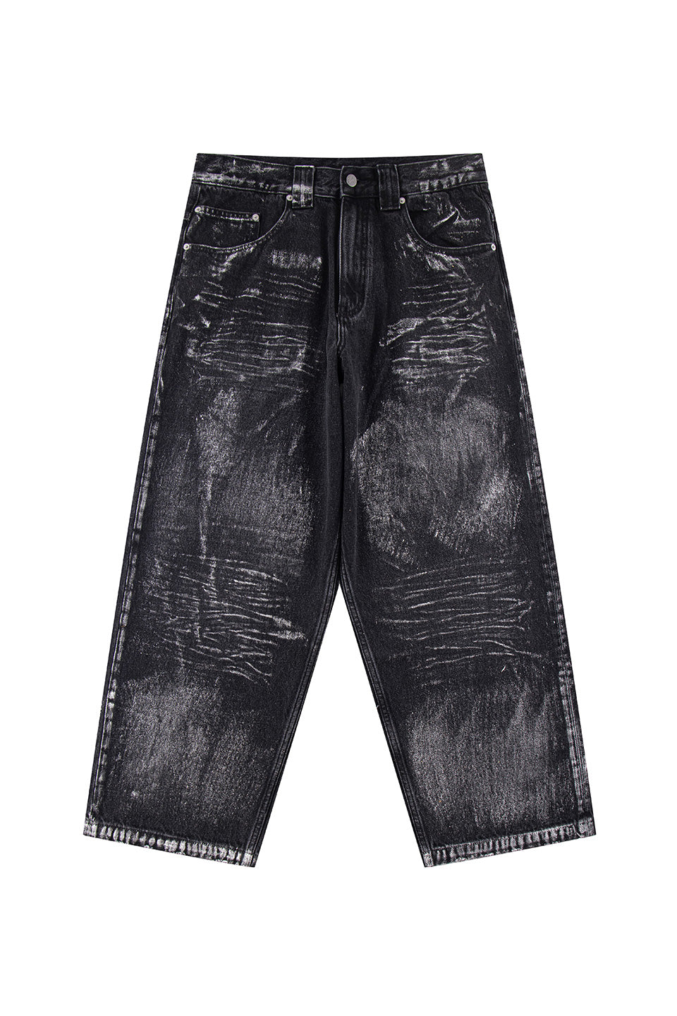 Metallic Baggy Denim Pants