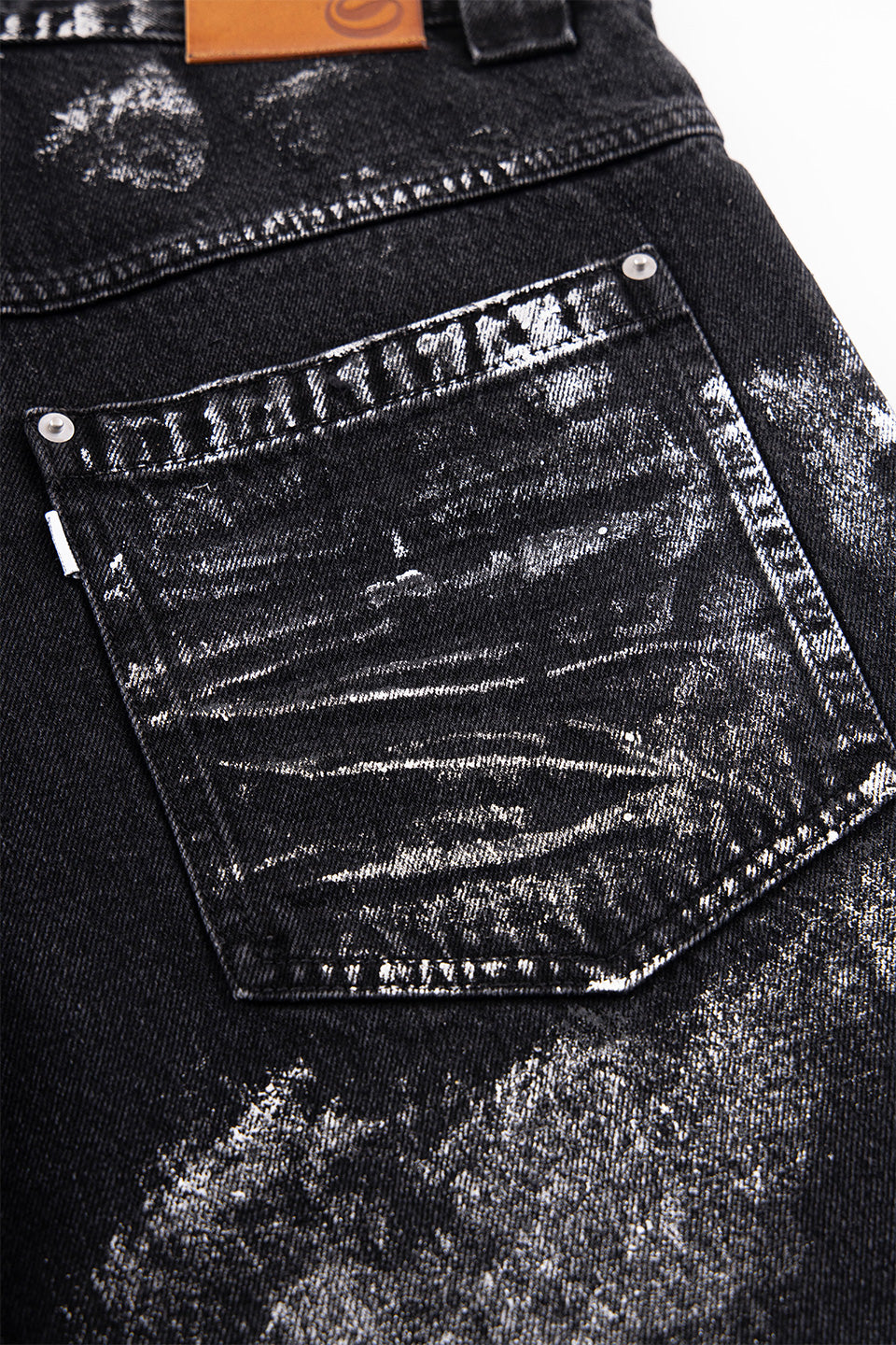 Metallic Baggy Denim Pants