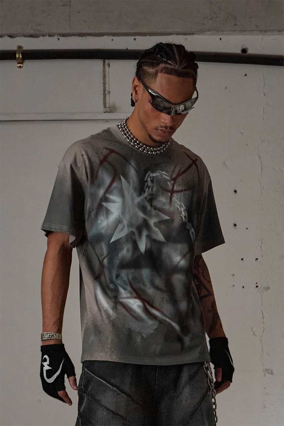 Meteor Hammer Abstract Graffiti T-Shirt