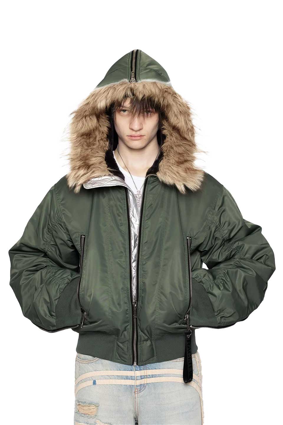 Military Green Aviator Bomber