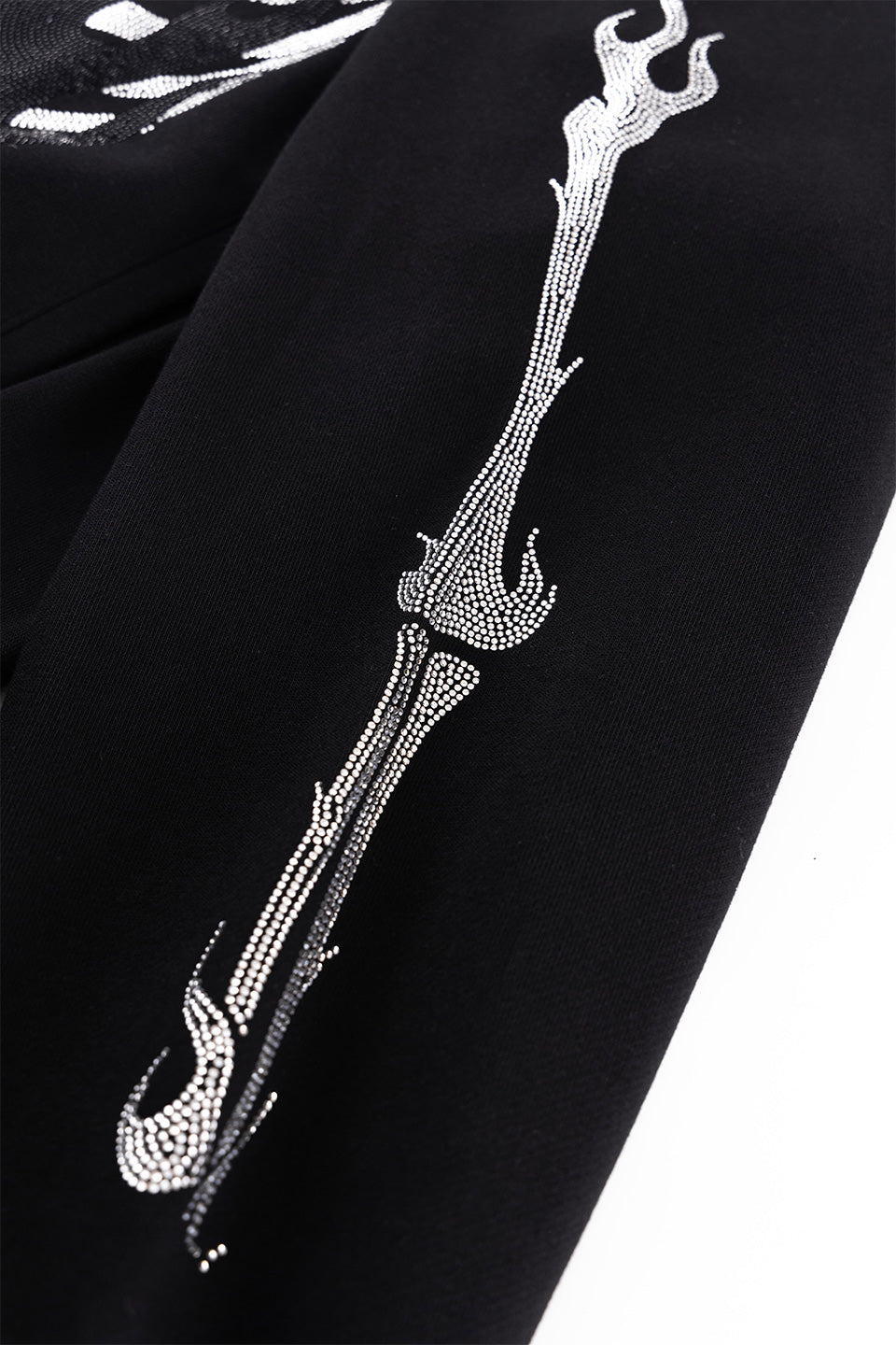 Noremid X Supplier Rhinestone Fire Bones Zip Hoodie