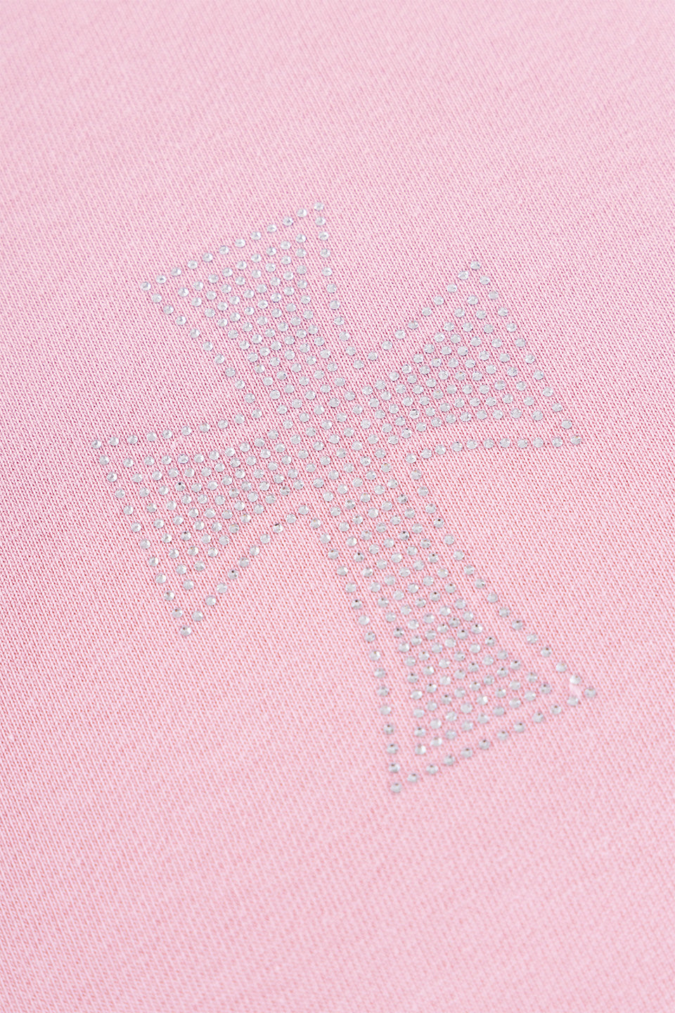 Pink Allover Cross Rhinestone Zip Hoodie