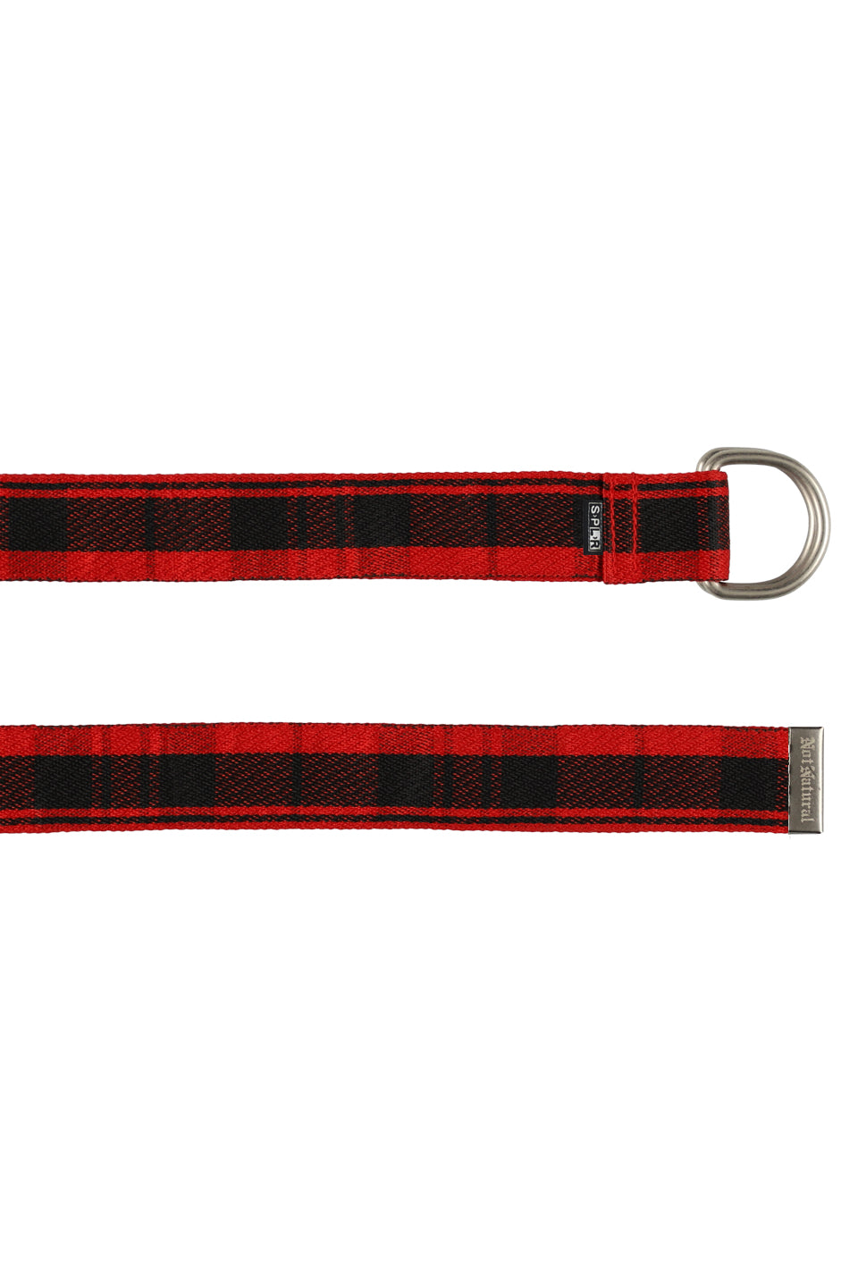 NOT NATURAL Jacquard Check Long Belt Red