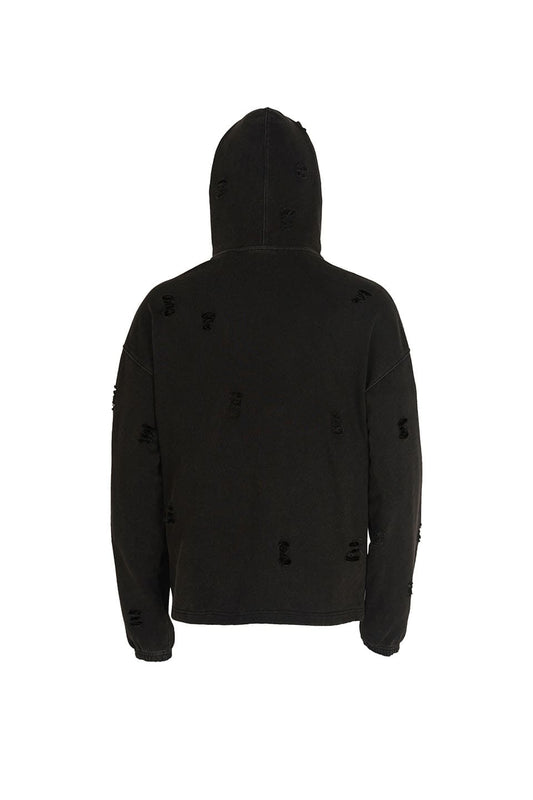 Cobweb Collage Destroys Washed Hoodie