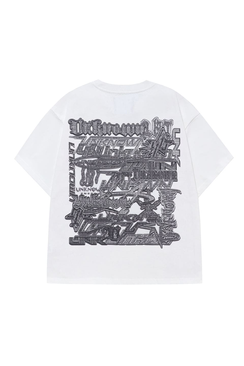 Multi Logo Iced Out Tee - White Grey