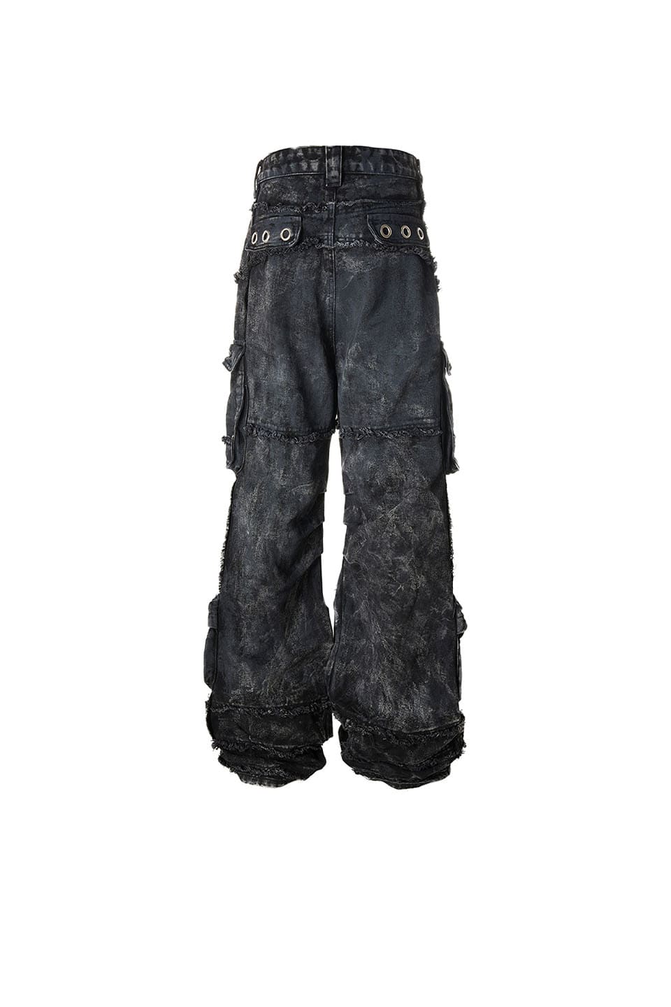 Eclipse Of The Blood Moon Brushed Texture Jeans With Pockets