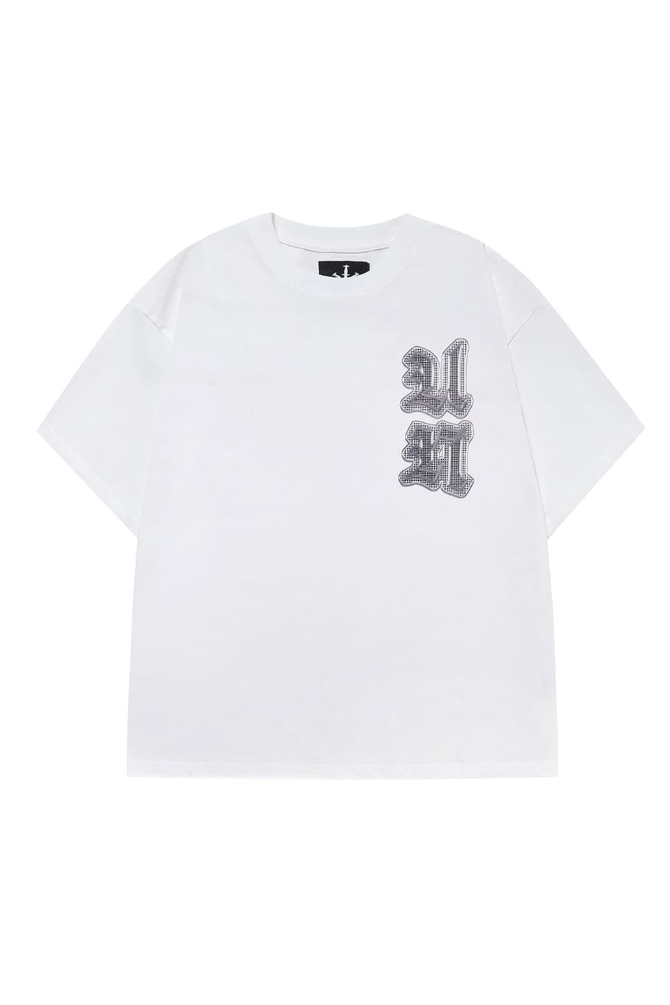 Multi Logo Iced Out Tee - White Grey