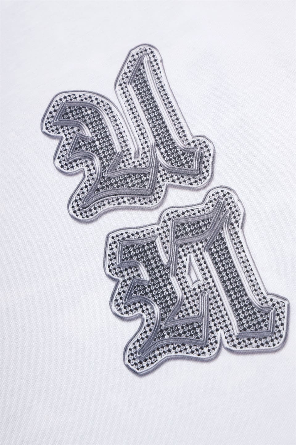 Multi Logo Iced Out Tee - White Grey