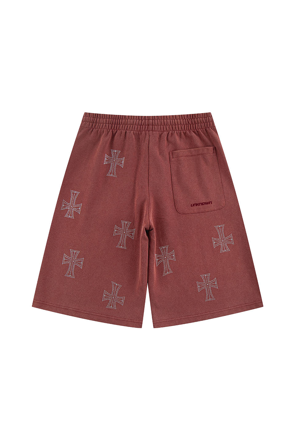 Outline Cross Rhinestone Baggy Sweat Shorts