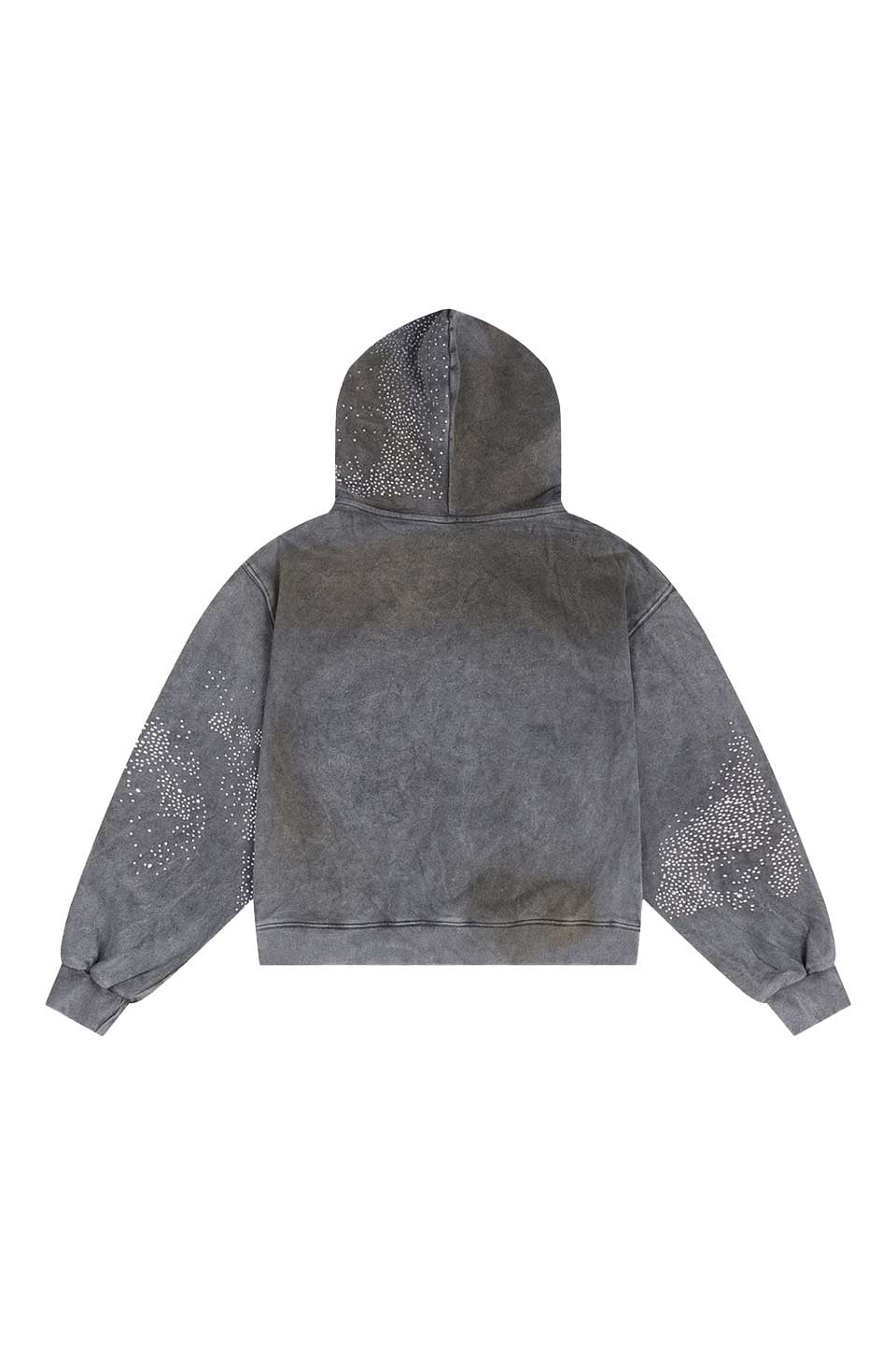Rhinestone Black Zip-Up Hoodie